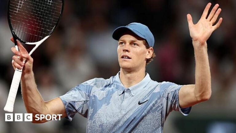 French Open 2026 results: Jannik Sinner underlines status as strong favourite with efficient first-round win Jannik Sinner celebrates after first-round French Open win