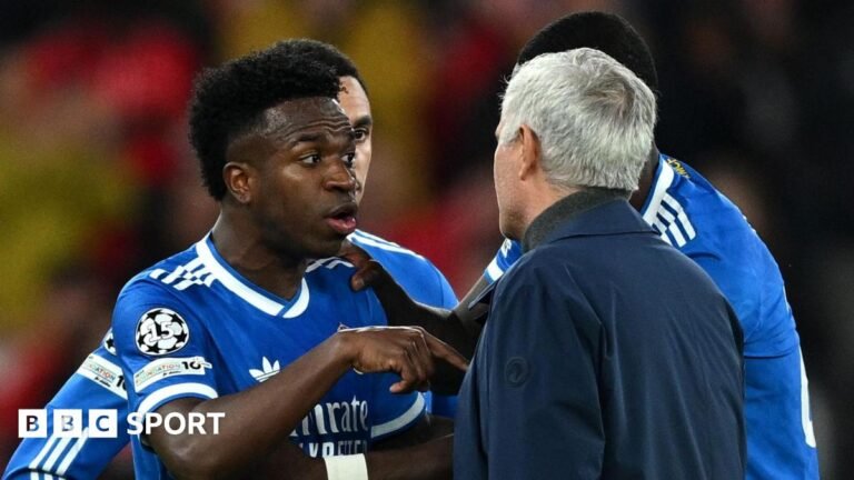 Real Madrid: What now for Vinicius Junior after Jose Mourinho signs deal? Vinicius Junior in conversation with Jose Mourinho