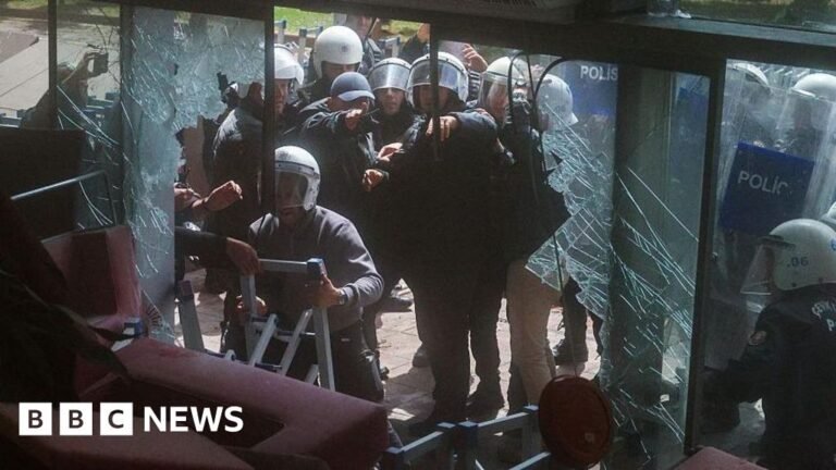 Turkish riot police storm opposition offices after leaders ousted