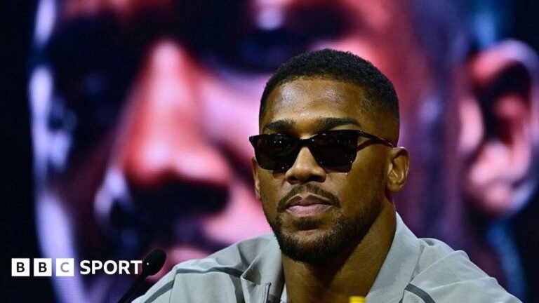 Anthony Joshua vs Kristian Prenga: British heavyweight’s focus on parents of crash friends Anthony Joshua at a media conference in London