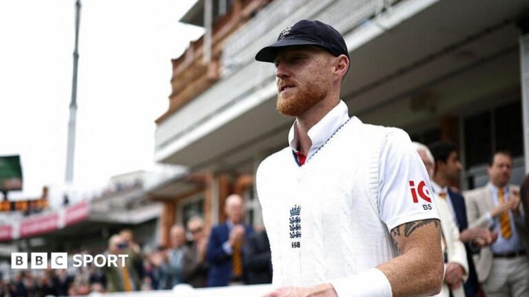 Captain Ben Stokes leads out the England team at Lord's