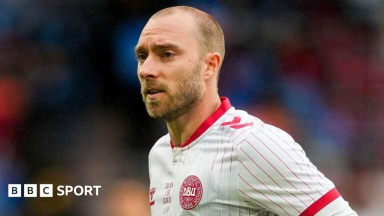 Christian Eriksen looks on during Denmark's friendly with DR Congo in June 2026