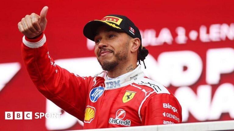 F1 Q&A: Ferrari’s expected Monaco advantage, is Kimi Antonelli being overhyped and Fernando Alonso’s loose seat Lewis Hamilton gives a thumbs up on the podium in Canada