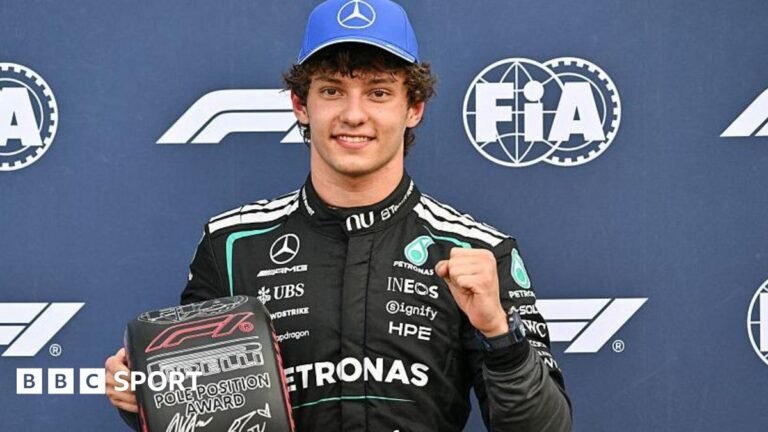 Monaco Grand Prix: Kimi Antonelli pips Max Verstappen pole with Lewis Hamilton third Kimi Antonelli smiles and holds the pole position trophy after qualifying in Monaco