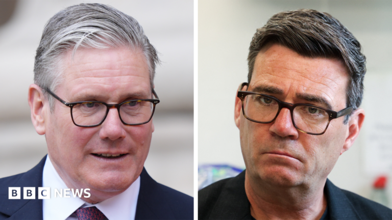 Starmer holds talks with Burnham as he seeks ‘orderly’ transition Split image of Sir Keir Starmer and Andy Burnham. Both are wearing black rimmed glasses