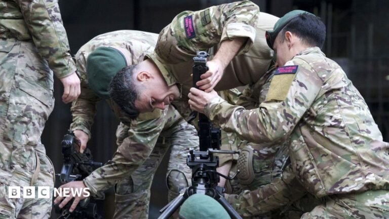 Tories offer tax incentive as part of 50,000-reservist pledge Members of the Royal Marines Reserve assemble a 50 calibre Heavy Machine Gun (HMG) before the first ever Lady Mayor's Show in the City of London, in November 2025