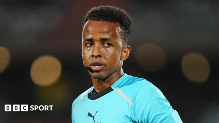 World Cup 2026: Fifa to pay Somali referee full tournament fee Omar Artan refereeing a match
