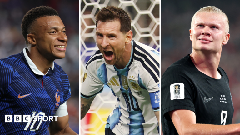 World Cup 2026: Messi, Mbappe, Haaland & Kane in Golden Boot race for the ages – who will win? Kylian Mbappe, Lionel Messi and Erling Haaland celebrate scoring for France, Argentina and Norway respectively at the World Cup