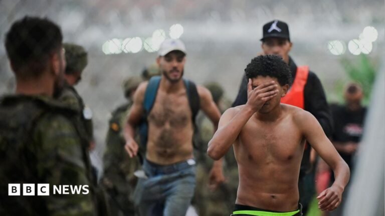 About 49,000 migrants enter Spanish territory of Ceuta, officials say Military vehicles at the Spain-Morocco border