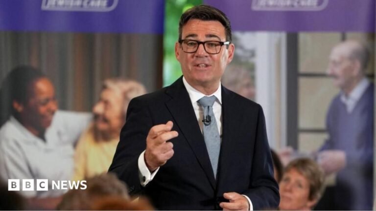 Andy Burnham doesn’t rule out tax rises to fix social care A care worker helps a woman down a flight of stairs