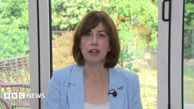 Andy Burnham will be bolder but stick to Labour manifesto, Lucy Powell says Graphic representing sunshine with blue sky behind