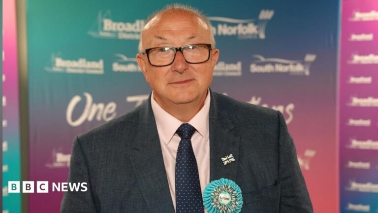 First Reform UK police commissioner elected Colin Sutton smiles to camera
