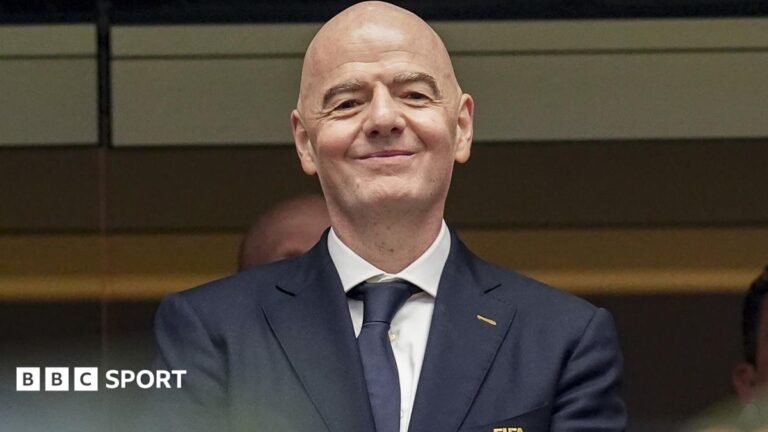 Gianni Infantino ‘wrong man’ to lead Fifa says Prime Minister Andy Burnham Gianni Infantino watches on during the 2026 World Cup