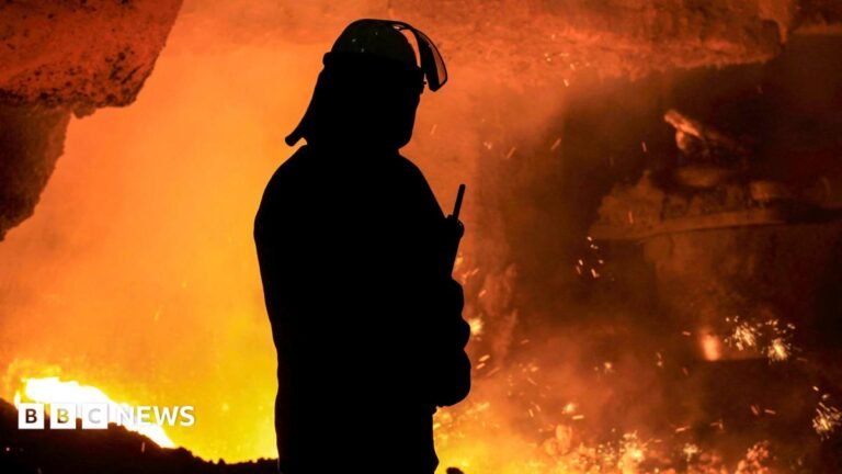 Government brings British Steel under public ownership A silhouette of a steel worker