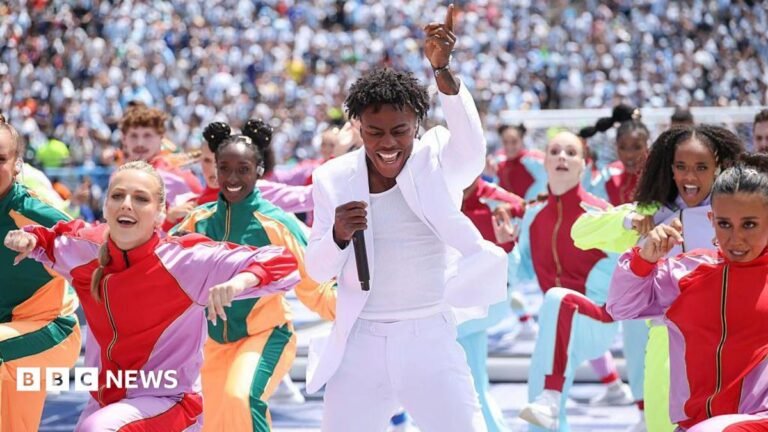 IShowSpeed kicks off World Cup closing ceremony in blaze of colour Graphic representing sunshine with blue sky behind