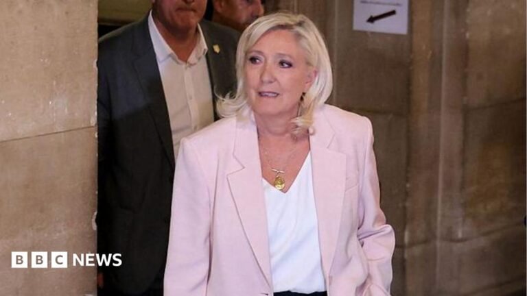 President of Rassemblement National parliamentary group Marine Le Pen poses poses ahead of a television interview entitled "Le Grand Entretien" broadcast on French news channel LCI, in Boulogne-Billancourt, southern of Paris on July 1, 2026