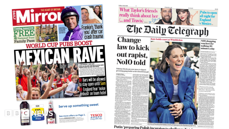 "Mexican rave" reads the headline on the front page of the Daily Mirror.