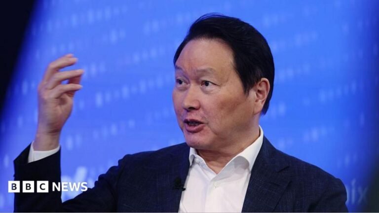 SK Group: Tech titan Chey Tae-won ordered to pay ex-wife $644m in divorce settlement Chey Tae-won, chairman of SK Group, speaking during the company's initial public offering at the Nasdaq MarketSite in New York in July