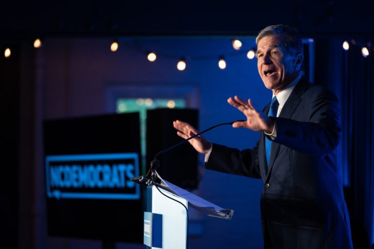The high-stakes, battleground Senate race that no one is talking about Then-North Carolina Gov. Roy Cooper speaks to the crowd during an event in May 17, 2022, in Raleigh.