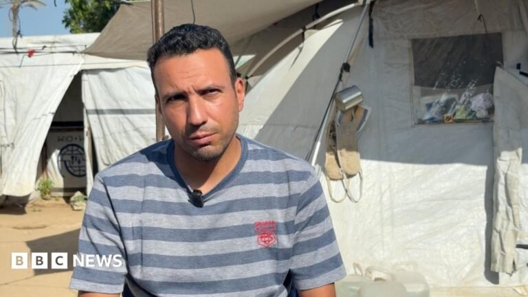 ‘Two weeks after her death I got a call’: Thousands of Gaza patients still waiting for evacuation A woman with shoulder-length blonde hair talks into a microphone