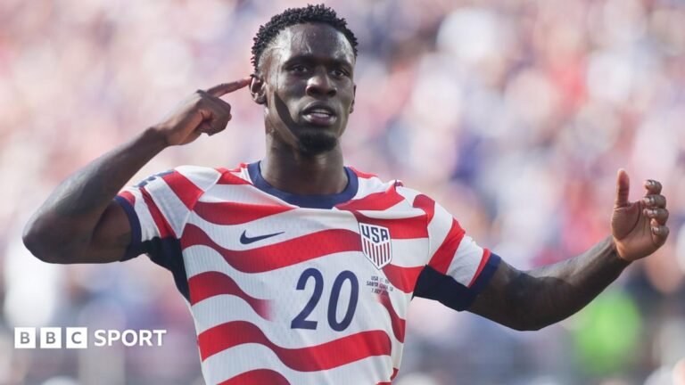 World Cup 2026: US striker Folarin Balogun’s one-game red card ban suspended by Fifa Folarin Balogun of the United States celebrates after scoring a goal