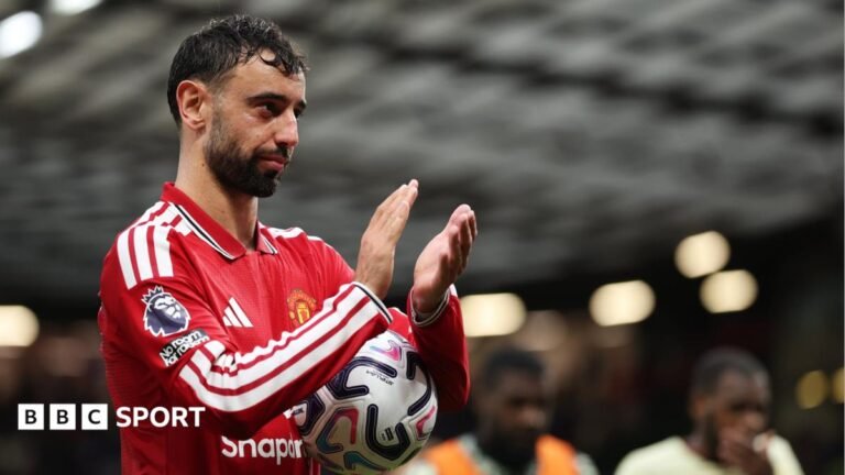 Bruno Fernandes: Captain still setting the standard with Man Utd hat-trick Manchester United bench