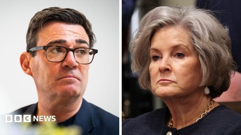 Burnham exchanged messages with person posing as Trump’s chief of staff A composite image shows Burnham on the left and Wiles on the right, both head and shoulders portraits.