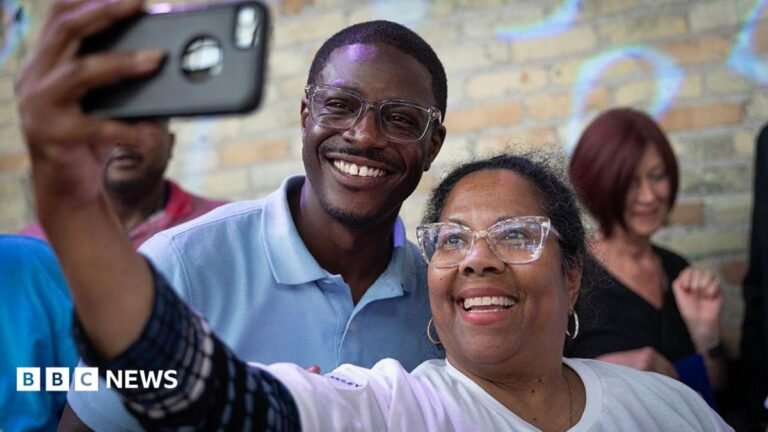 David Crowley defeats Francesca Hong in Wisconsin governor primary David Crowley poses for a selfie alongside a supporter while campaigning to be the Democratic candidate for Wisconsin governor
