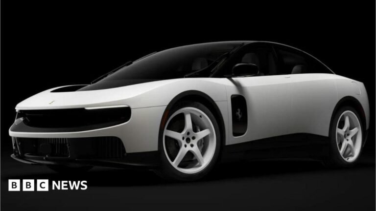 Ferrari’s first ever electric car sold for record $40m at auction A white, custom version of the electric Ferrari Luce sold during a Sotheby's auction.