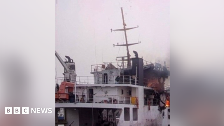 Houthis kill three in first deadly attack since start of Iran war – reports An image verified by the BBC reportedly showing the vessel which has been hit - fire can be seen billowing from the back of the ship, which is a small cargo vessel