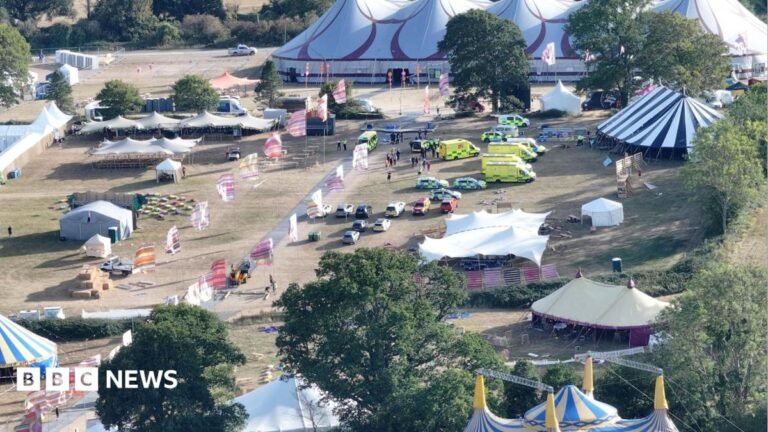 an overhead shot of the festival site.
