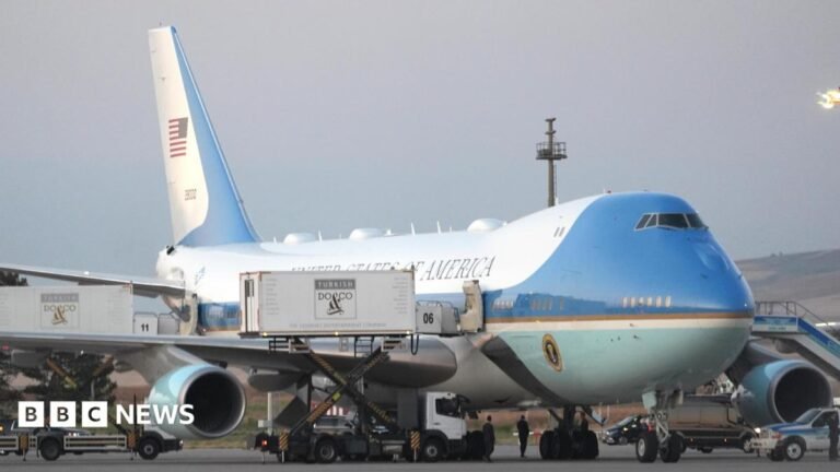 Members of Trump’s cabinet remained on decoy plane, after Trump’s quiet exit A view of the Air Force One plane in Turkey on July 8 with catering truck in the foreground