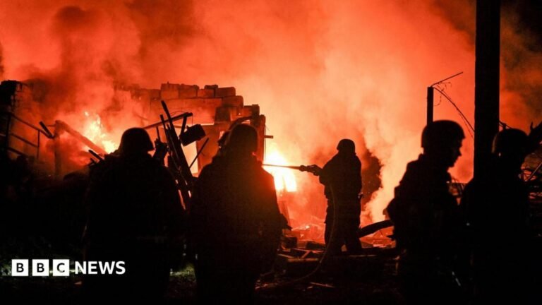 Russia using North Korean missiles to strike Ukraine, Zelensky says Firefighters work at the site of a car garages of residents which were hit by an overnight Russian missile strike, amid Russia's attack on Ukraine, in Zaporizhzhia, Ukraine.