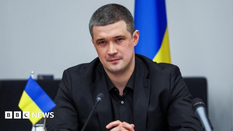 Sacked Ukrainian defence minister calls for presidential election Firefighters work at a site of a Russian drone attack, amid Russia's attack on Ukraine, in the Kyiv region, Ukraine, in this handout picture released August 18, 2026.
