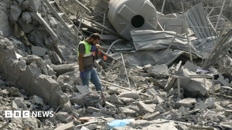 Seven killed in Israeli strike on southern Lebanon, country’s PM says An emergency worker looks through rubble in the aftermath of an airstrike on Ansar in Lebanon