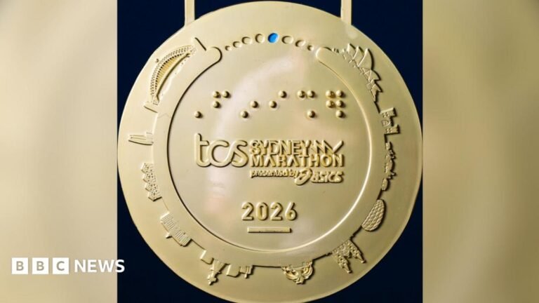A photo showing the Sydney Marathon medal, as shared by organisers on social media.