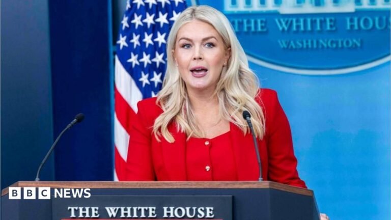 Trump says Press Secretary Karoline Leavitt to leave post White House Press Secretary Karoline Leavitt speaks during a press briefing in the James S. Brady Press Briefing Room at the White House in Washington, D.C., United States, on 23 July 2026