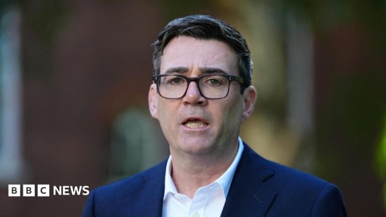 Burnham to warn EU chief of ‘damage’ posed by Made in Europe scheme Andy Burnham wearing a navy suit and a white shirt.