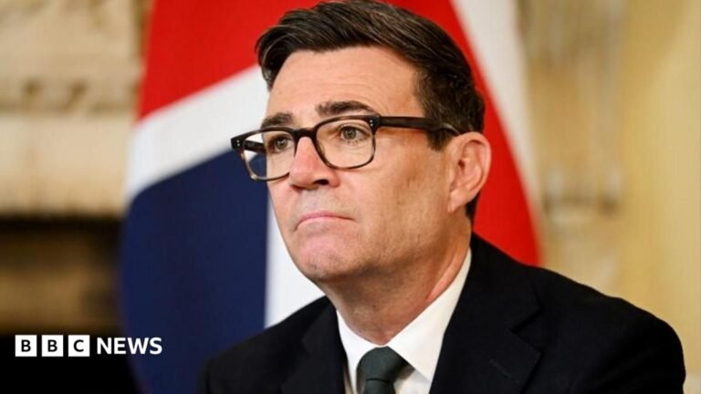 Chris Mason: Burnham looks to show he will go further than Starmer with West Bank sanctions Andy Burnham sitting in front of a Union Flag in Downing Street