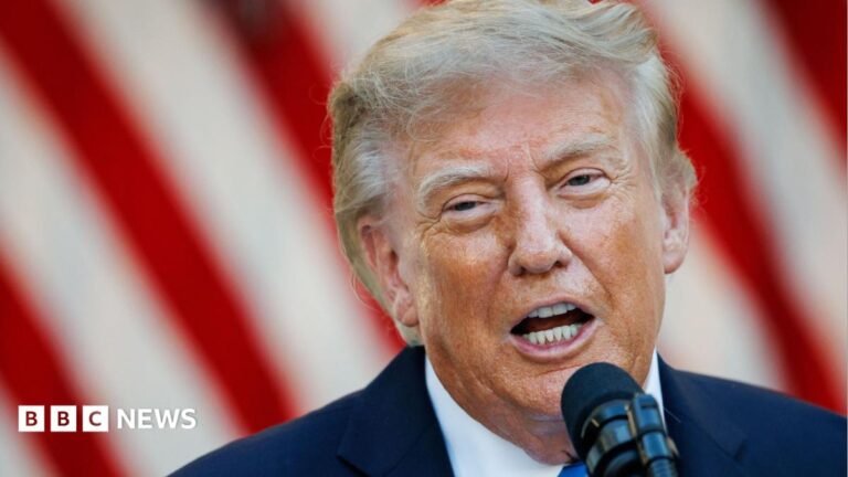 Falkland Islands: Donald Trump hints US would not back UK over Argentina US President Donald Trump speaks during an End of Summer BBQ event with Republican lawmakers in the Rose Garden of the White House in Washington DC.