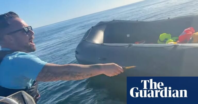 Far-right activist Daniel Thomas slashes dinghy in Channel with blade while rescue worker onboard | The far right Far-right activist Daniel Thomas slashes dinghy in Channel with blade while rescue worker onboard | The far right