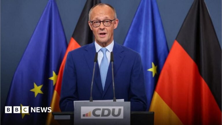 German state elections: Chancellor Friedrich Merz vows to stay on despite ‘disaster’ in polls German Chancellor Friedrich Merz gives a statement after first exit polls of the Berlin and Mecklenburg Western Pomerania state elections, at the CDU headquarters in Berlin