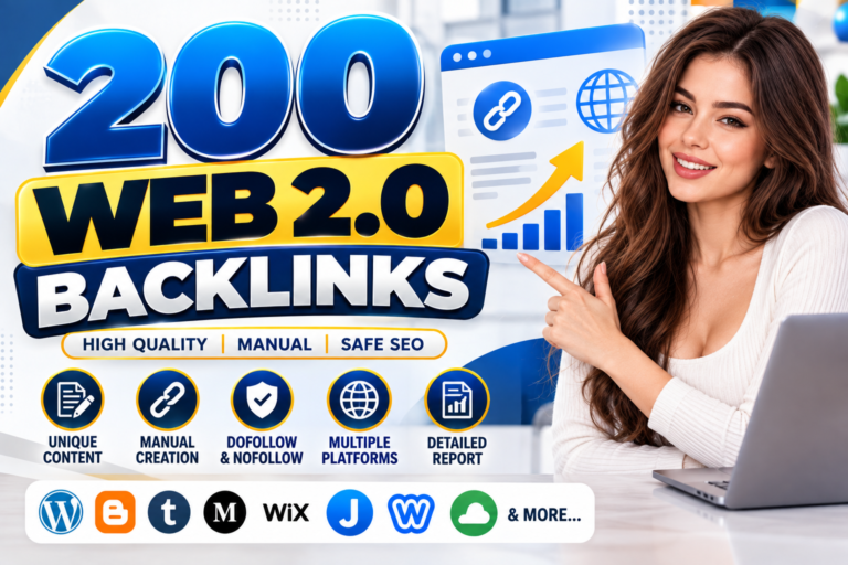 Get 200 High DA Manual Web 2.0 Backlinks with Unique Content for Better SEO Rankings for $15 Get 200 High DA Manual Web 2.0 Backlinks with Unique Content for Better SEO Rankings for $15