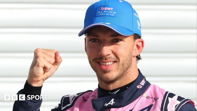 Italian Grand Prix: Pierre Gasly beats George Russell to stunning Monza pole Alpine's Pierre Gasly poses with a picture of the '1' board after taking pole position at the Italian Grand Prix