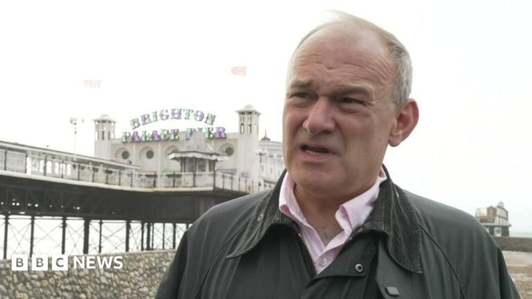 Lib Dems will be a firewall against Nigel Farage, Davey says Thin, red banner promoting the Politics Essential newsletter with text saying, “Get the latest political analysis and big moments, delivered straight to your inbox every weekday”. There is also an image of the Houses of Parliament.