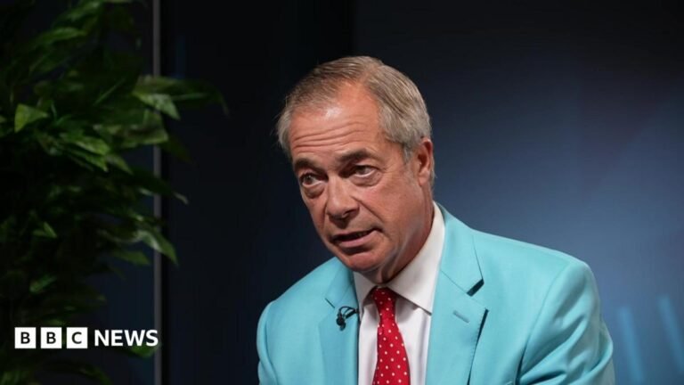 A shot of Dan Jukes and Nigel Farage in the Channel 4 News report.