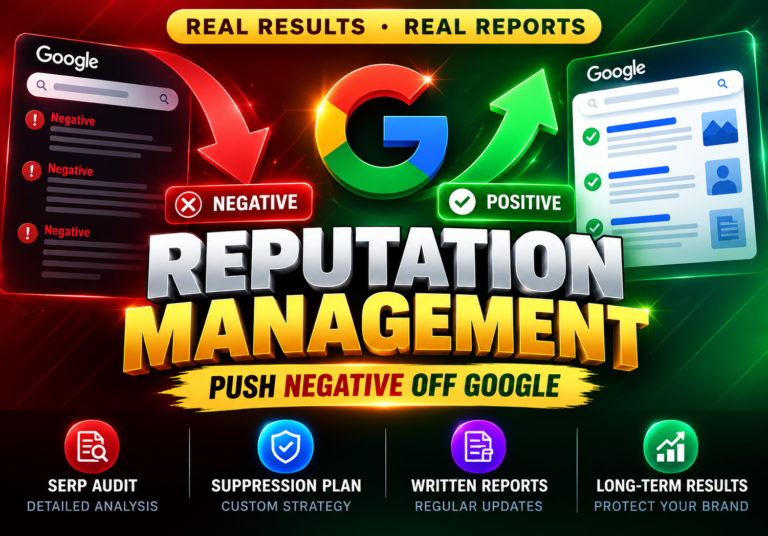 ORM Service - Push Down Negative Search Results Fast with Online Reputation for $99