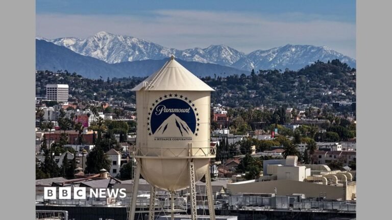 Paramount reaches settlement with states in $110bn Warner Bros merger A BBC Verify branded image showing a satellite photo of a detention facility in China.