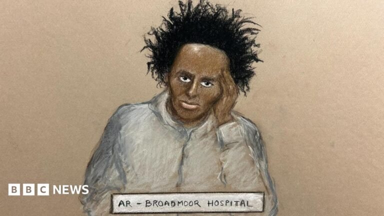 Southport killer accused of throwing boiling water mixed with sugar at prison officer A court sketch of Axel Rudakubana sitting on a video link in court