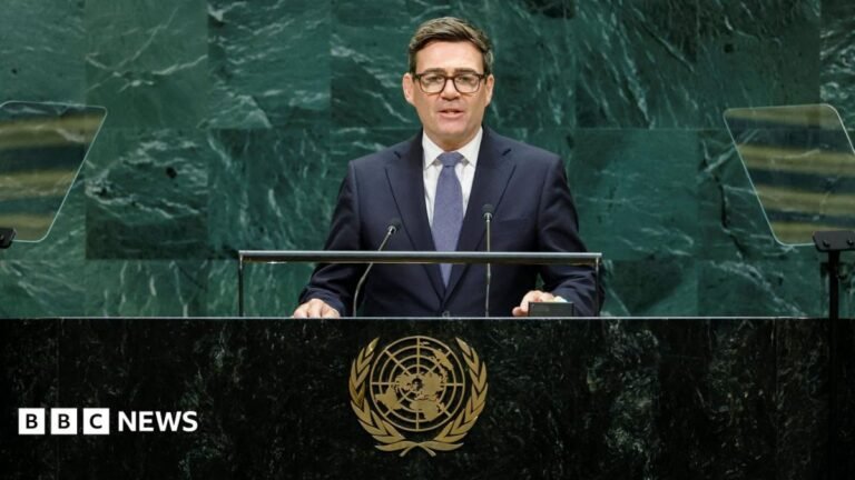 UK to fight Russian disinformation and push new global AI standards, Burnham says British Prime Minister Andy Burnham addresses the 81st United Nations General Assembly at UN headquarters in New York City, US, September 22, 2026.